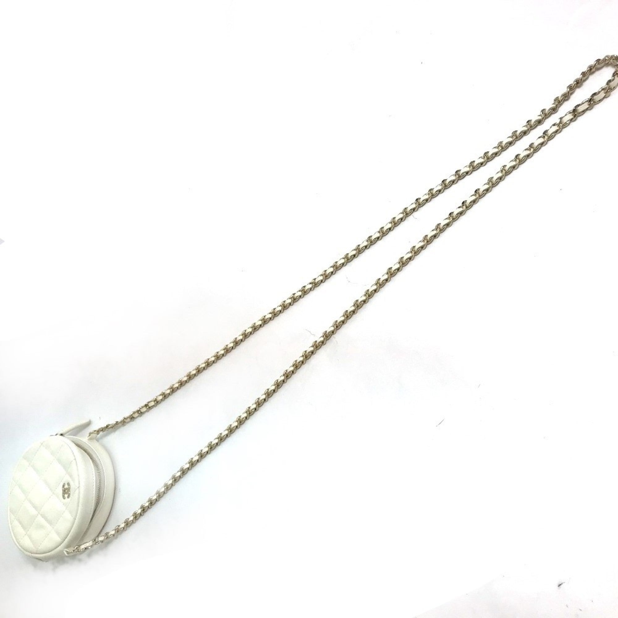 Chanel White Leather Shoulder Bag