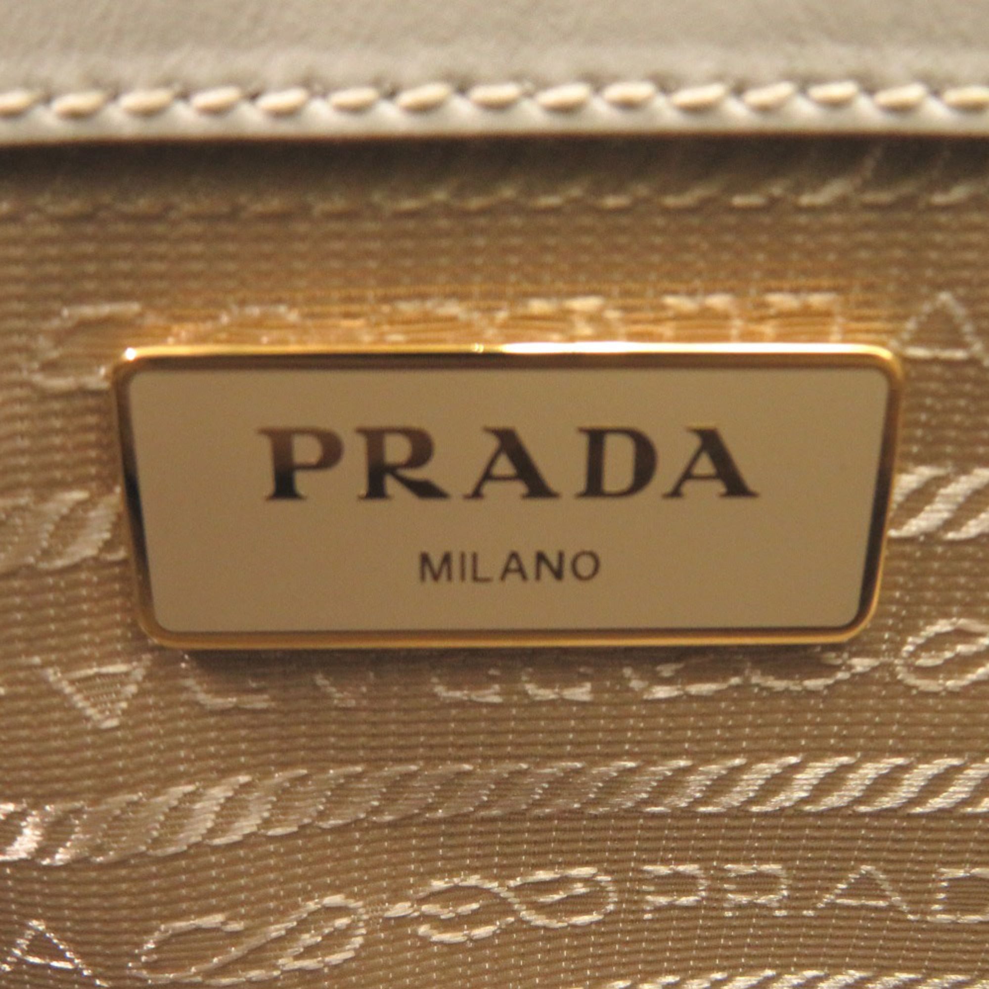 Prada Jacquard Leather Shoulder Bag