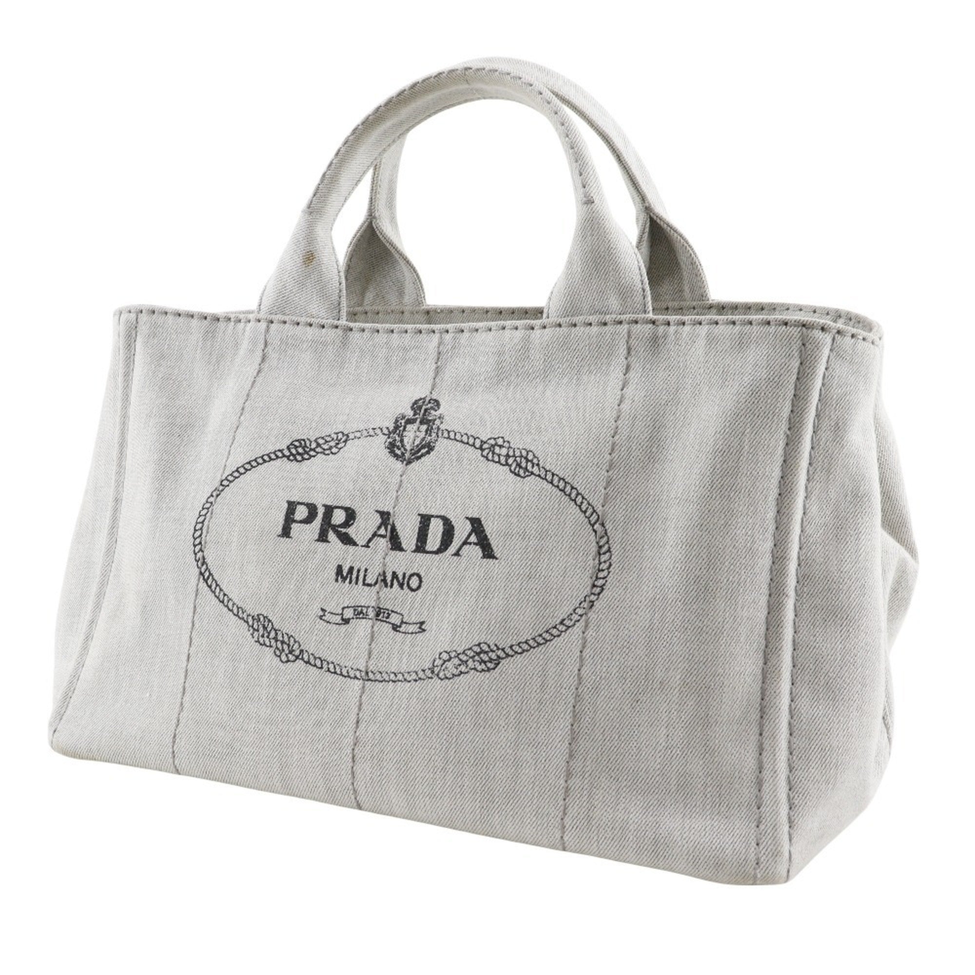 Prada Light Gray Denim Handbag