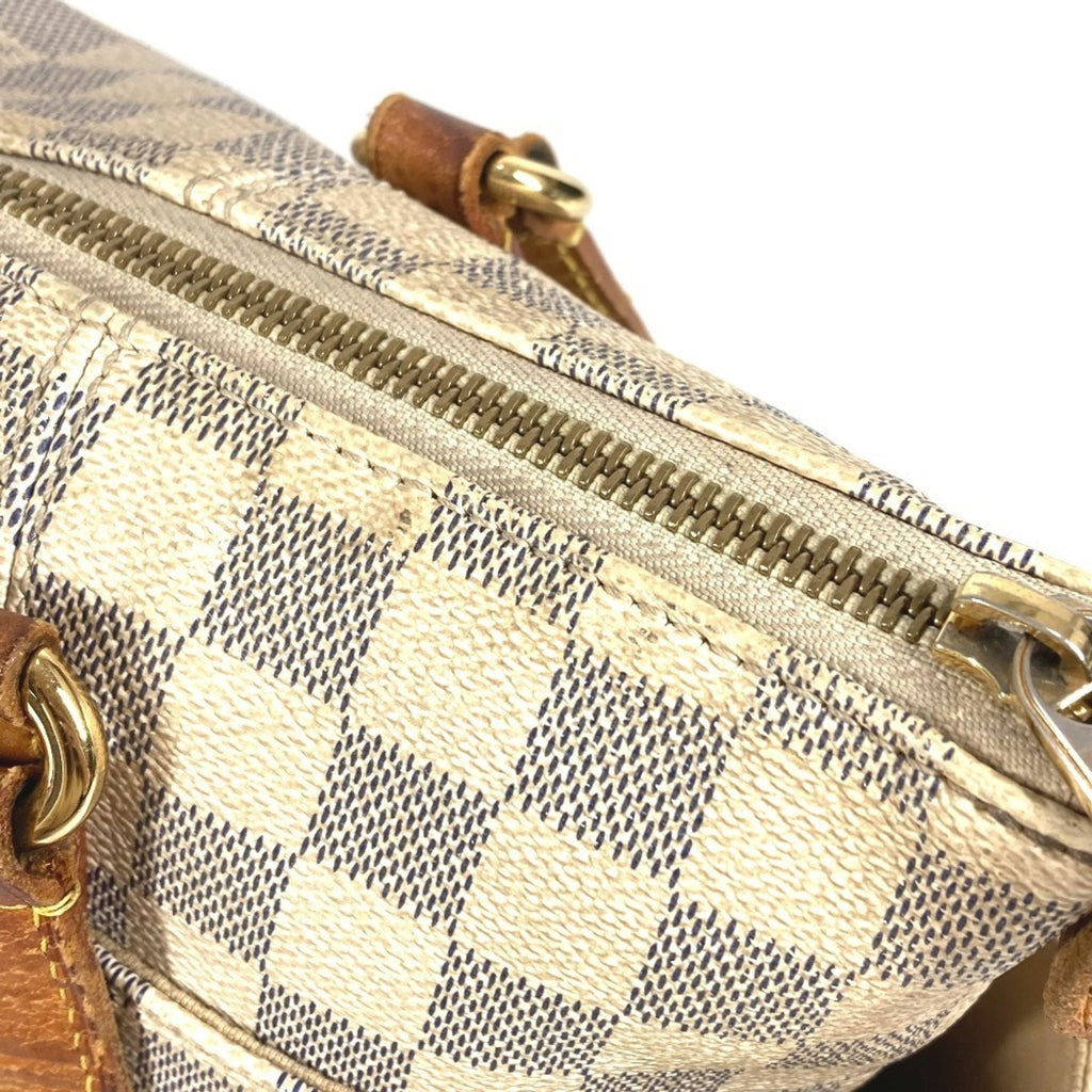 Louis Vuitton Galle White Yellow Damier Azur Shoulder Bag Tote Bag