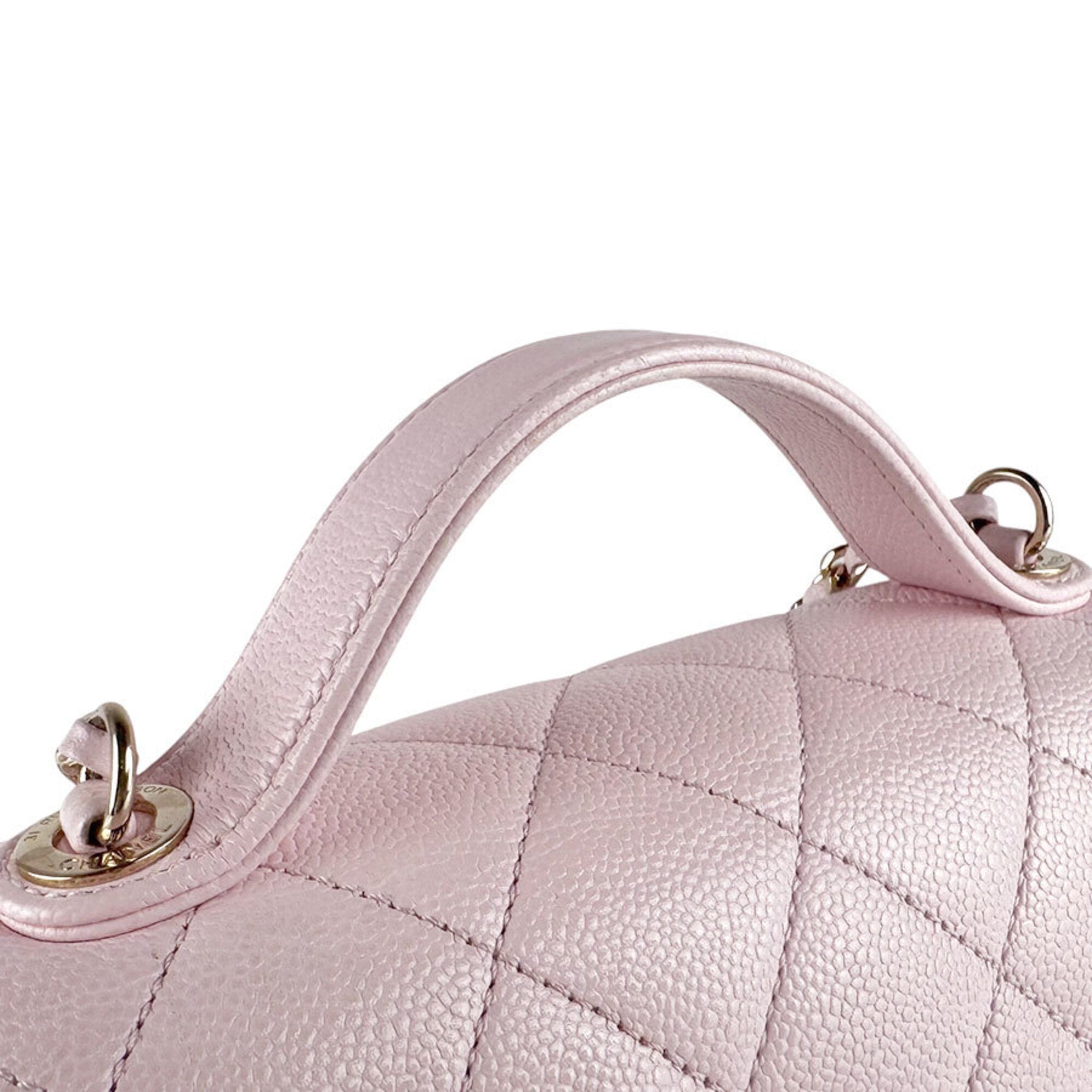 Chanel Light Pink Grained Calfskin Handbag Shoulder Bag