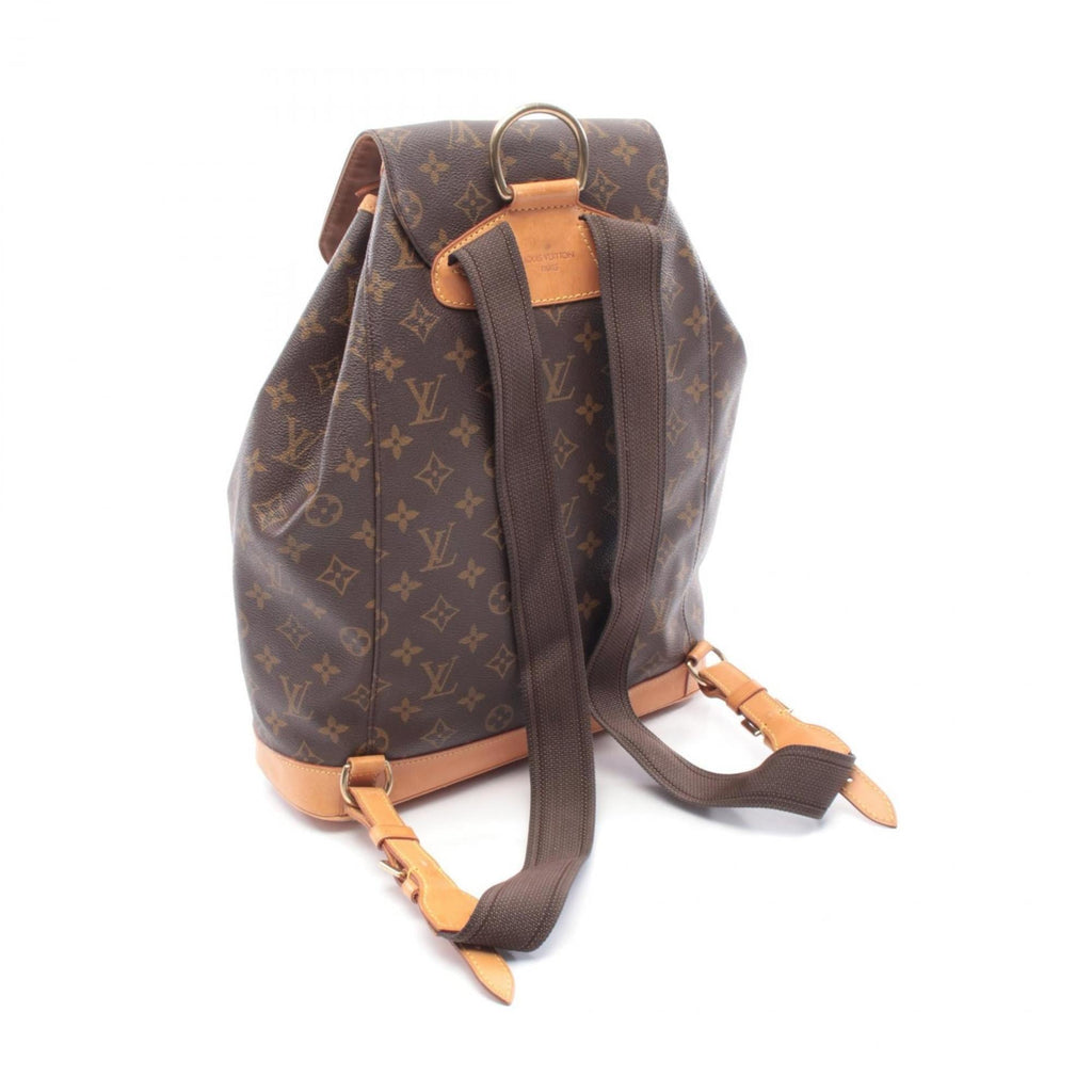 Louis Vuitton Brown Coated Canvas Leather Backpack Handbag