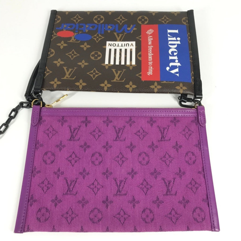 Louis Vuitton Brown Purple Monogram Pochette Shoulder Bag