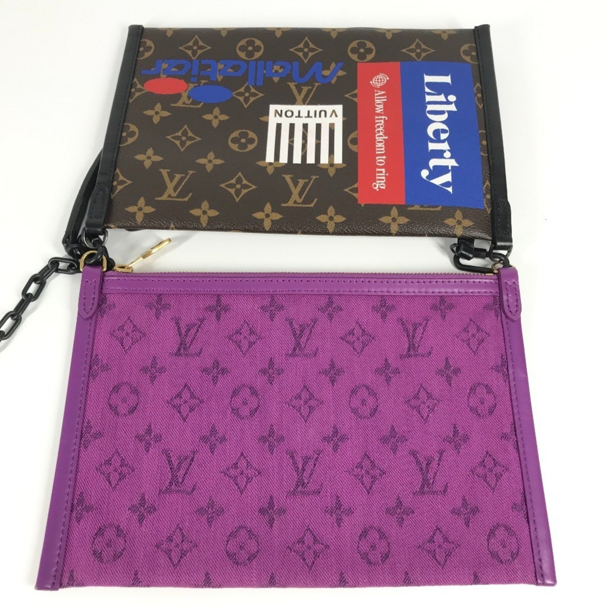 Louis Vuitton Brown Purple Monogram Pochette Shoulder Bag