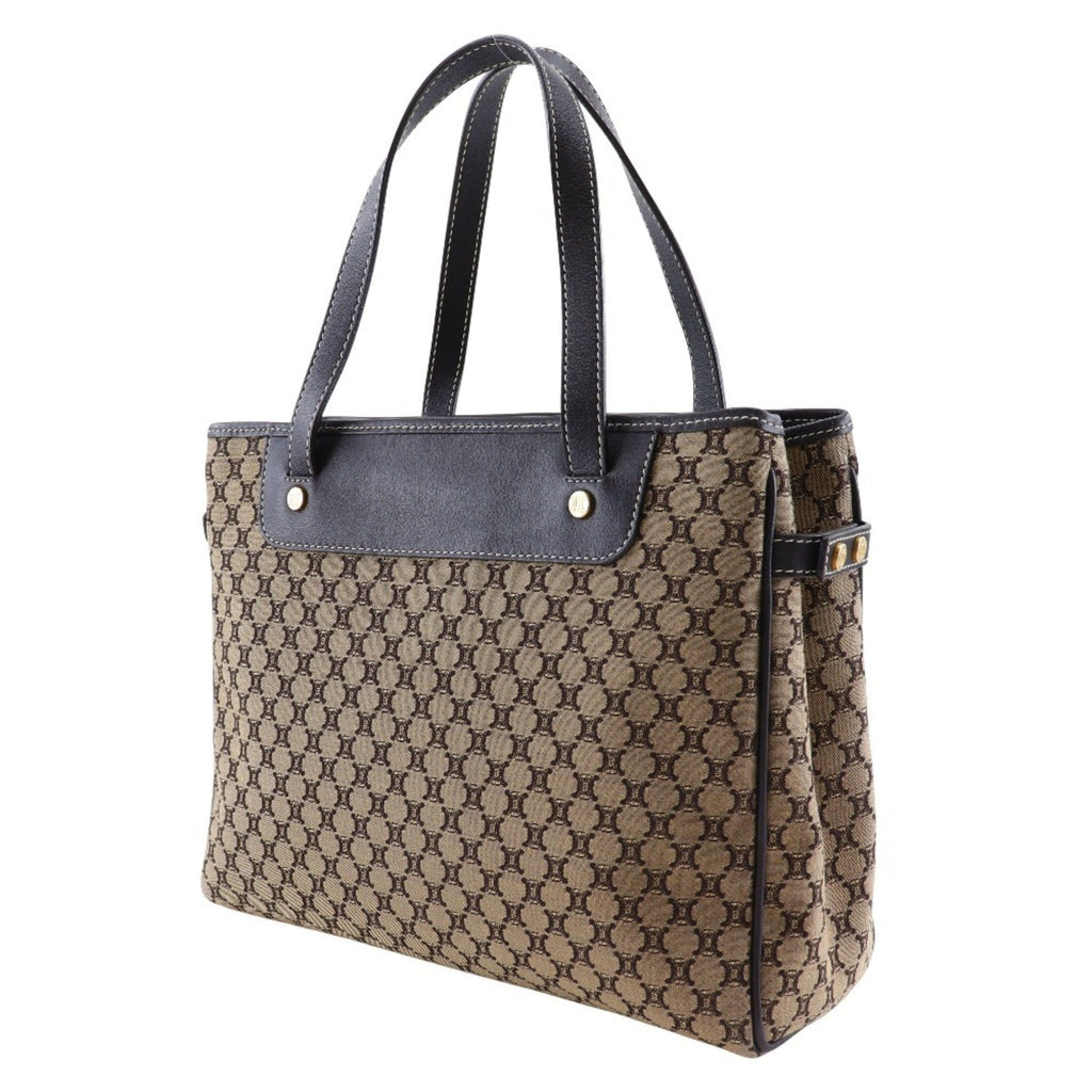 Celine Macadam Brown Canvas Leather Handbag