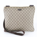 Gucci Beige Leather Coated Canvas Messenger Bag Shoulder Bag Tote Bag (Pre-Owned)