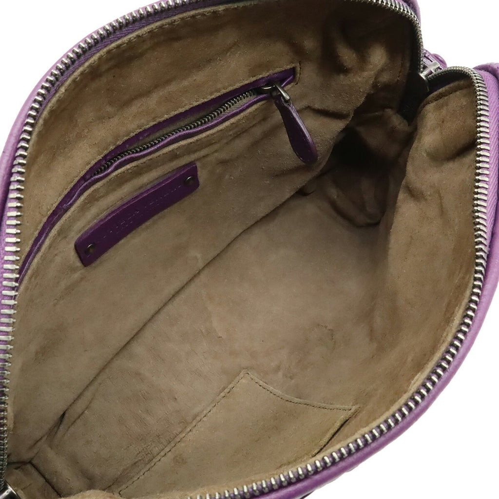 Bottega Veneta Intrecciato Purple Leather Pochette Shoulder Bag