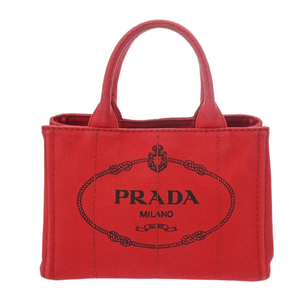 Prada Canapa Red Color Canvas Handbag