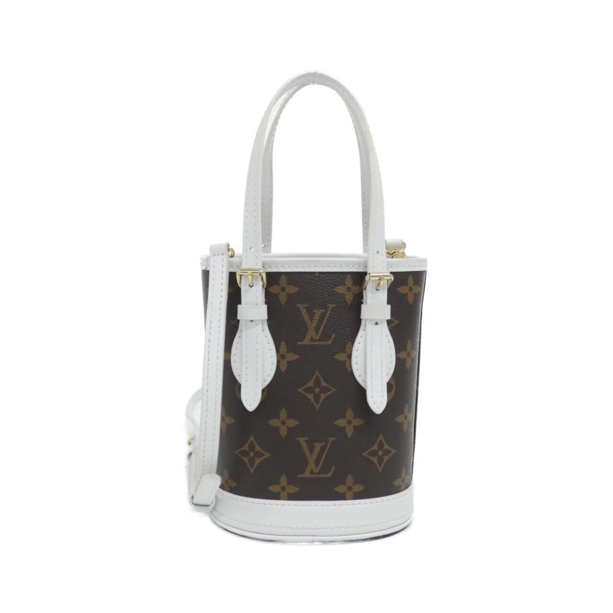 Louis Vuitton Blanc Marron Monogram Monogram Leather Handbag