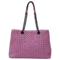 Bottega Veneta Pink Purple Leather Tote Bag