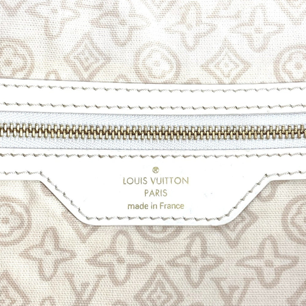 Louis Vuitton Beige Leather Canvas Shoulder Bag Tote Bag