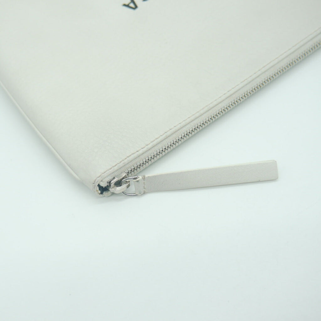 Balenciaga White Leather Clutch