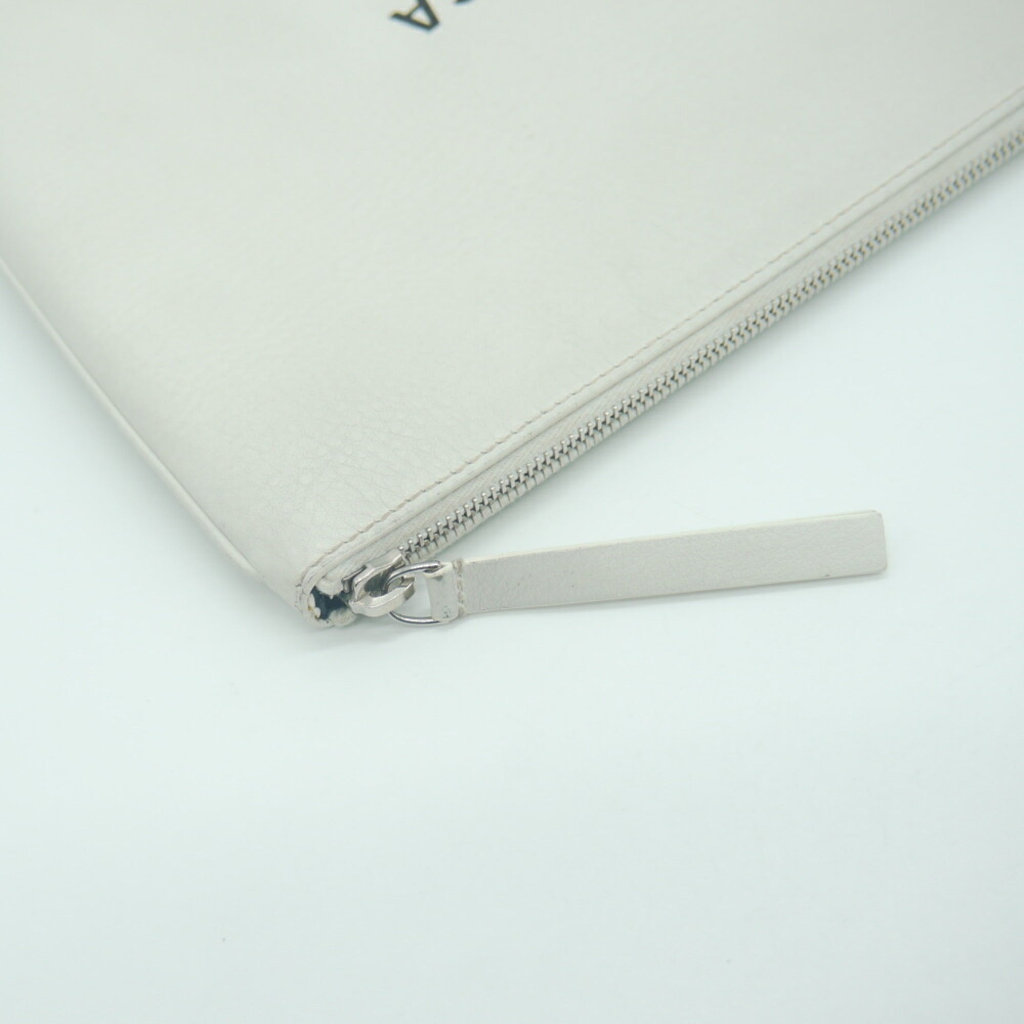 Balenciaga White Leather Clutch