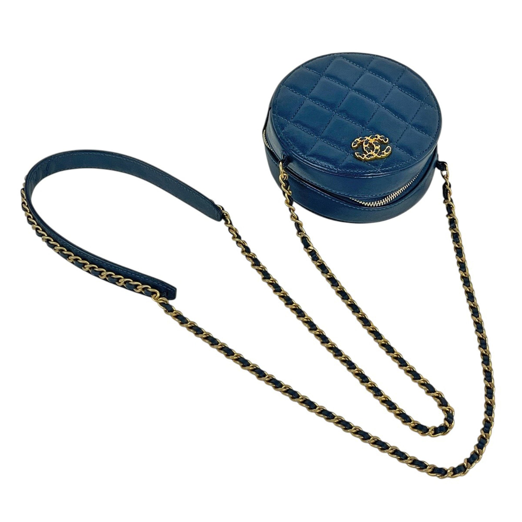 Chanel Blue Leather Shoulder Bag