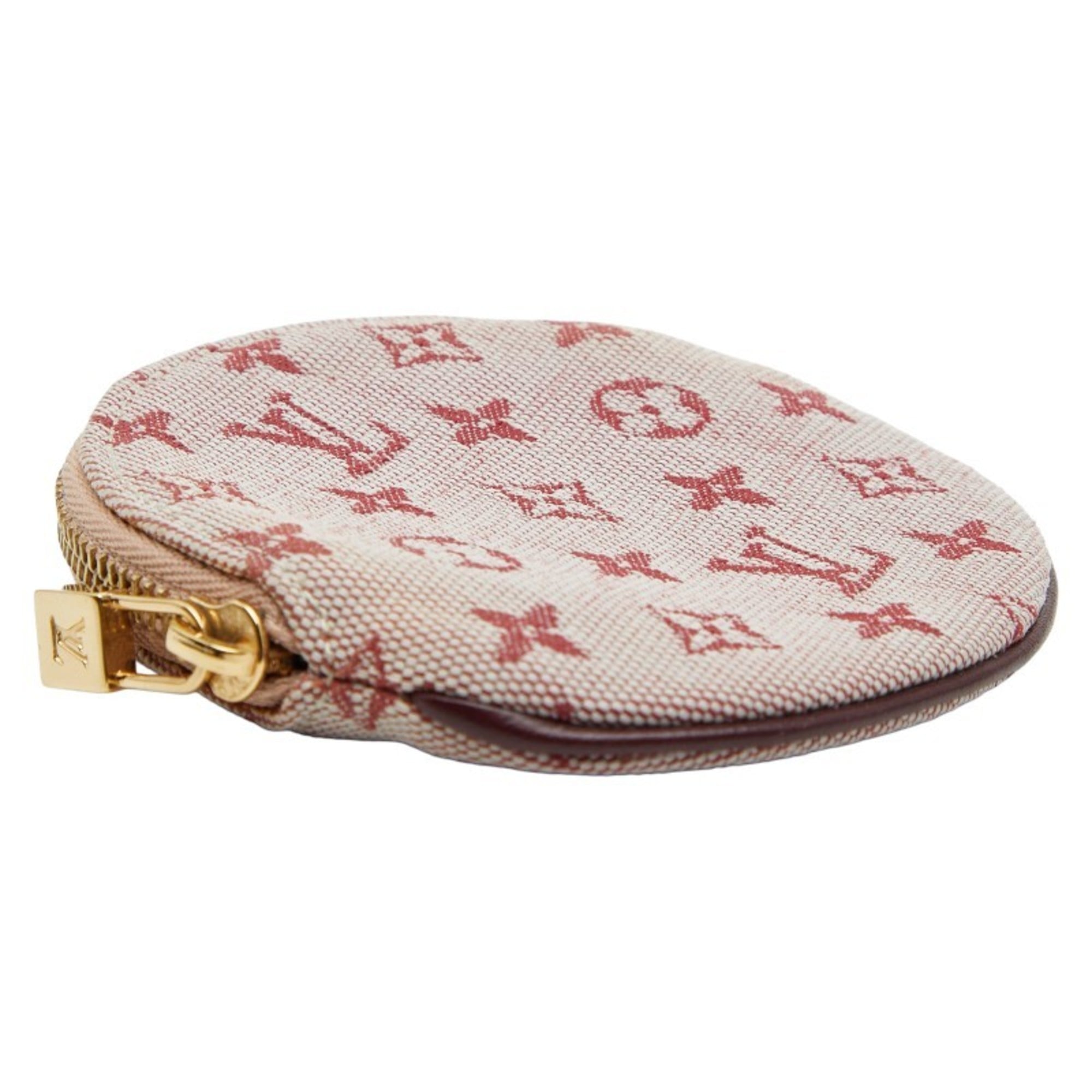 Louis Vuitton Cerise Red Color Canvas Leather Coin Purse/Coin Case