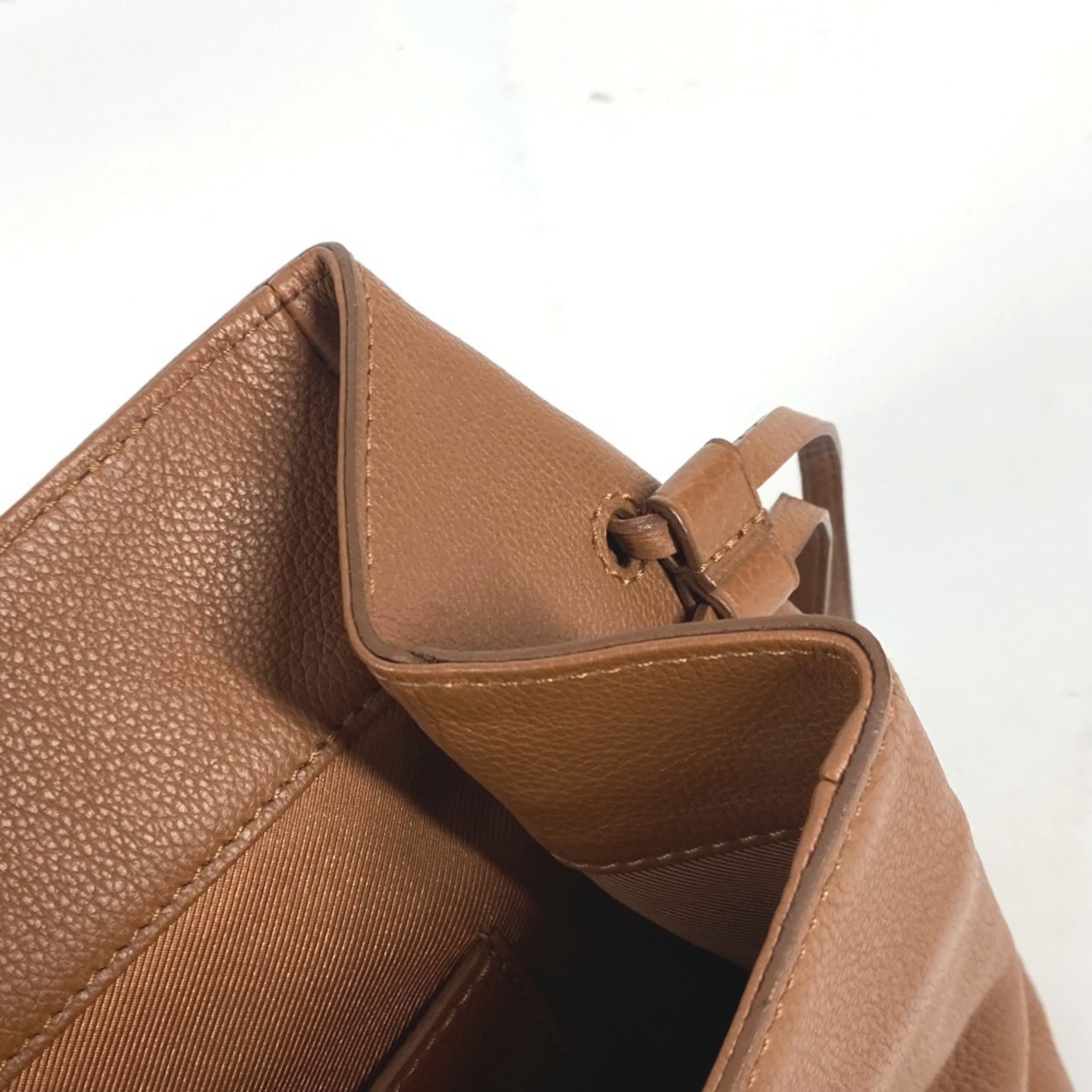 Louis Vuitton Brown Leather Shoulder Bag Tote Bag