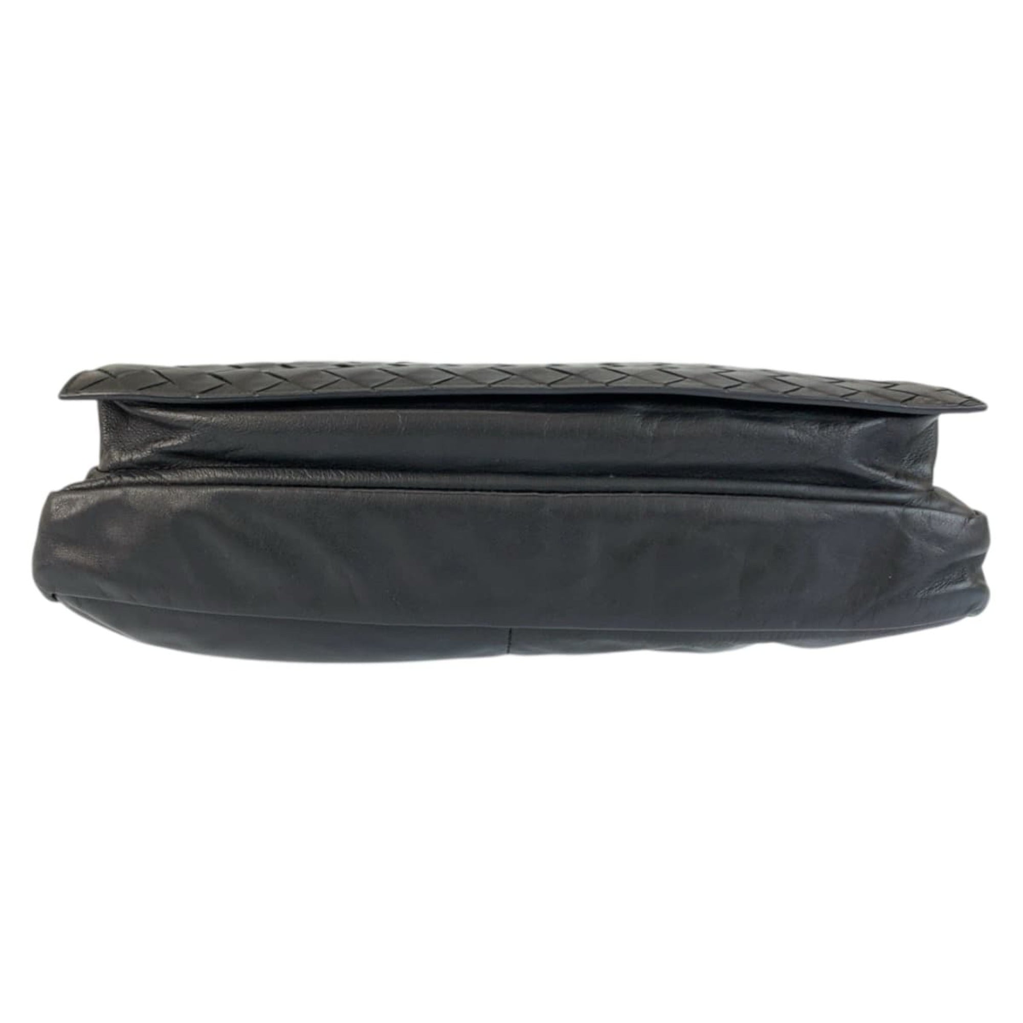 Bottega Veneta Black Leather Briefcase Shoulder Bag