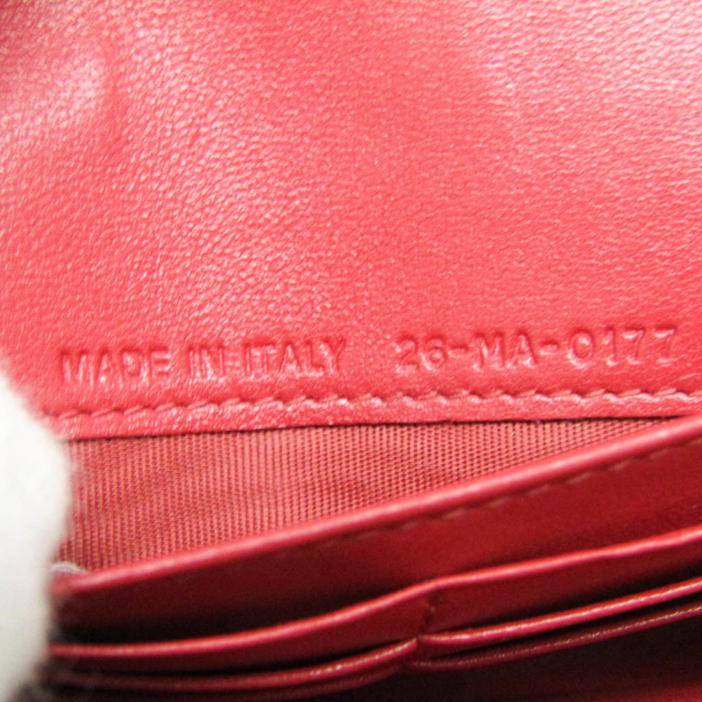 Christian Dior Red Color Leather Chain/Shoulder Wallet (Pre-Owned)