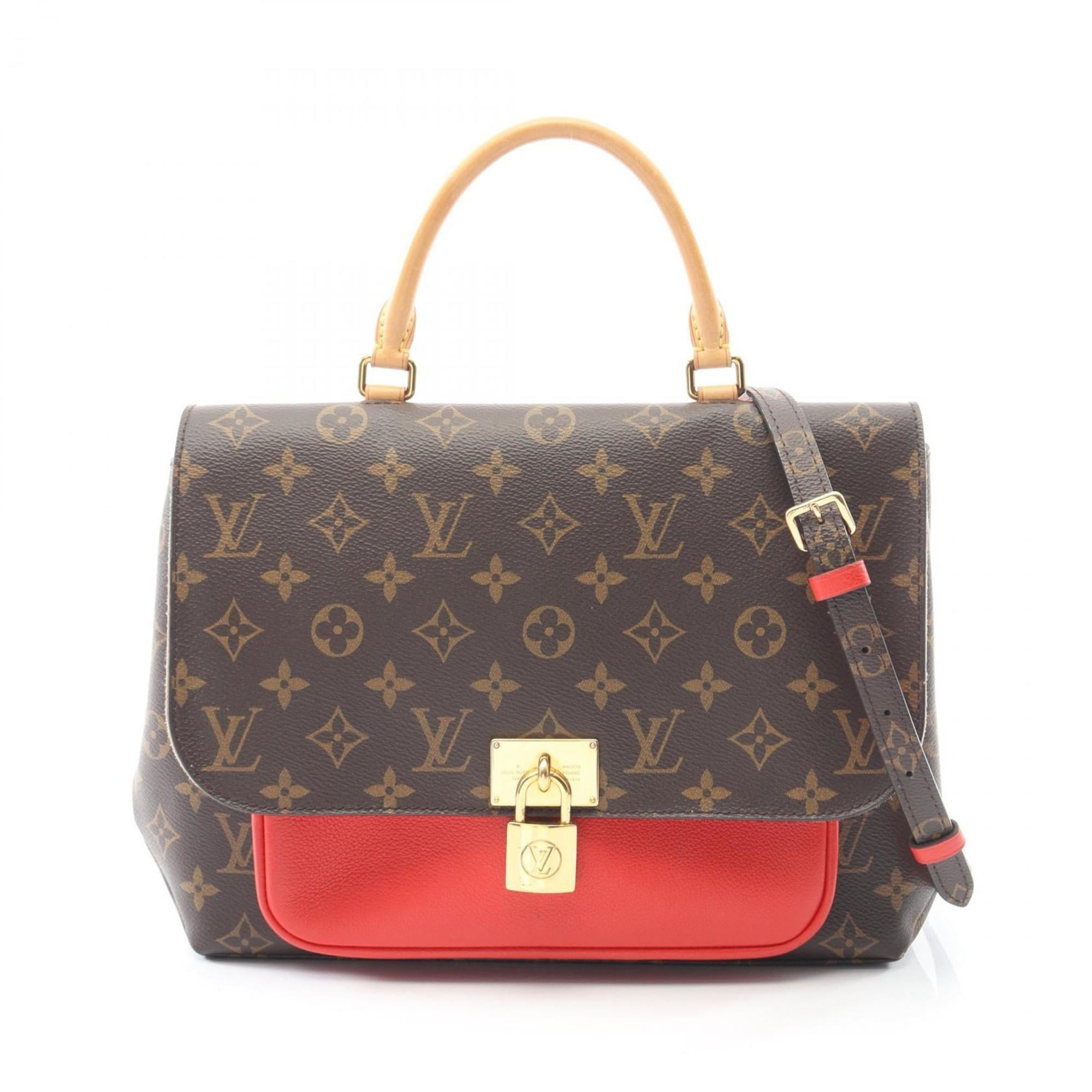 Louis Vuitton Brown Coquelicots Monogram Red Color Monogram Leather Handbag
