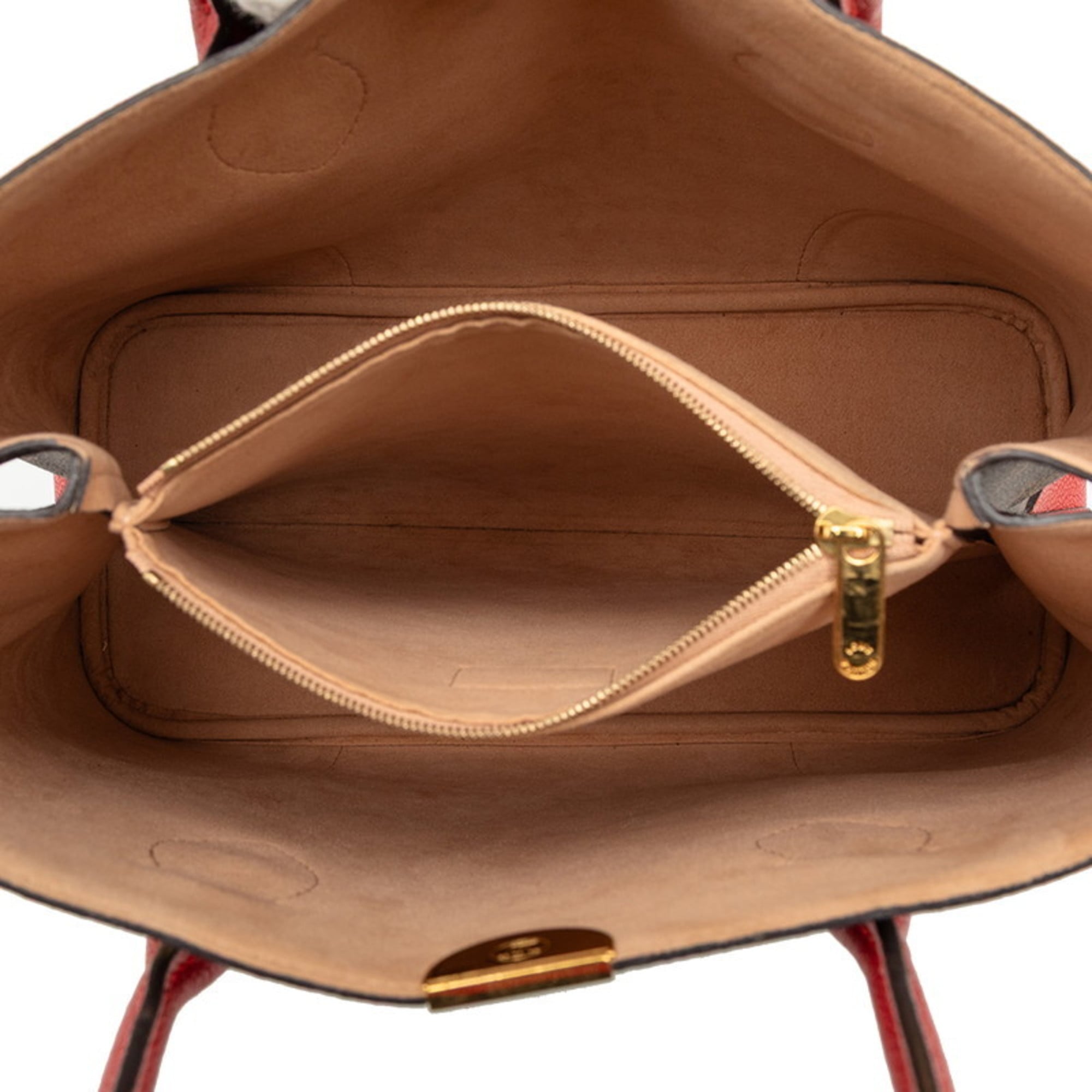 Louis Vuitton Brown Red Color Pvc Leather Handbag Tote Bag