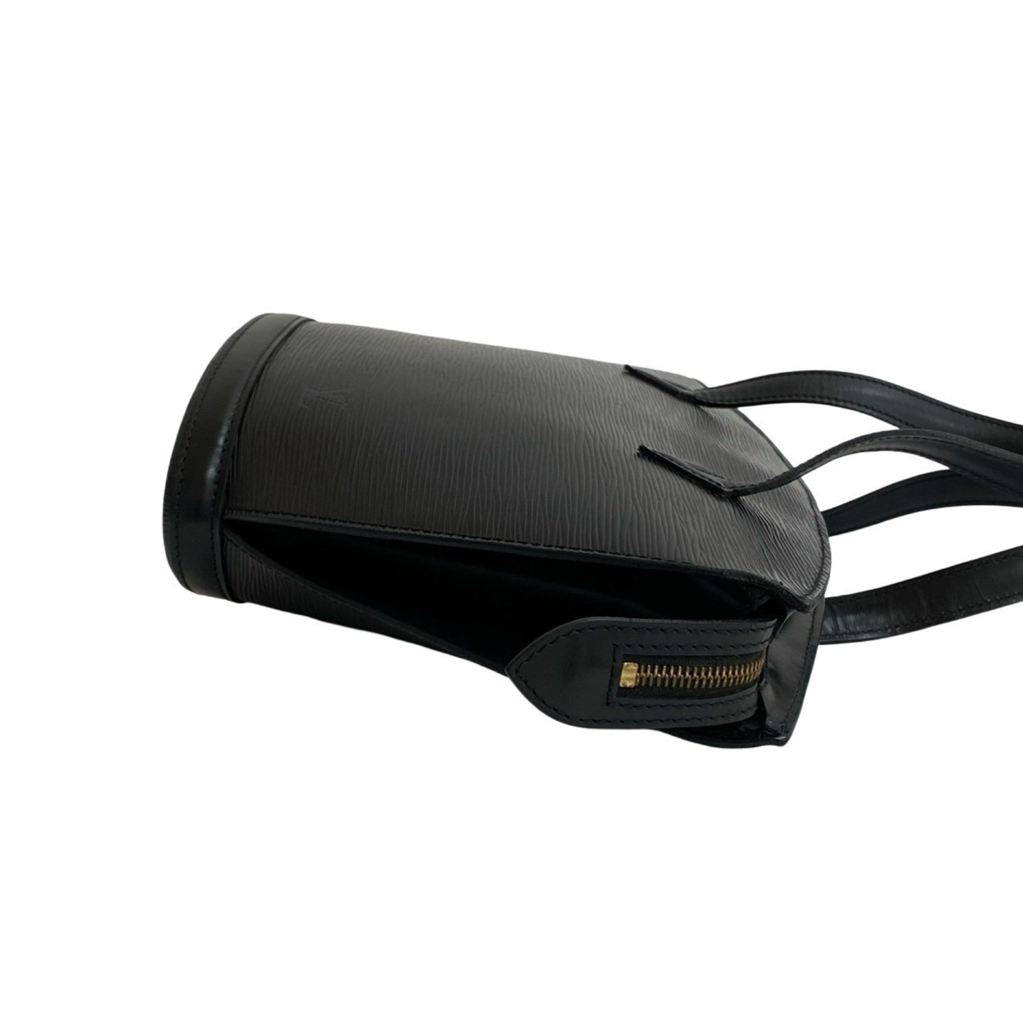Louis Vuitton Black Leather Handbag Tote Bag