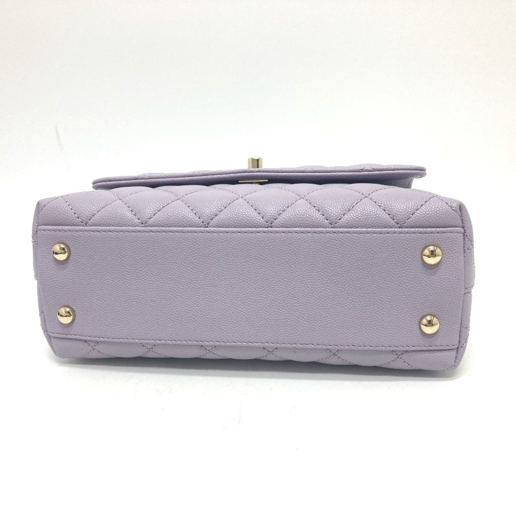 Chanel Purple Grained Calfskin Handbag Shoulder Bag