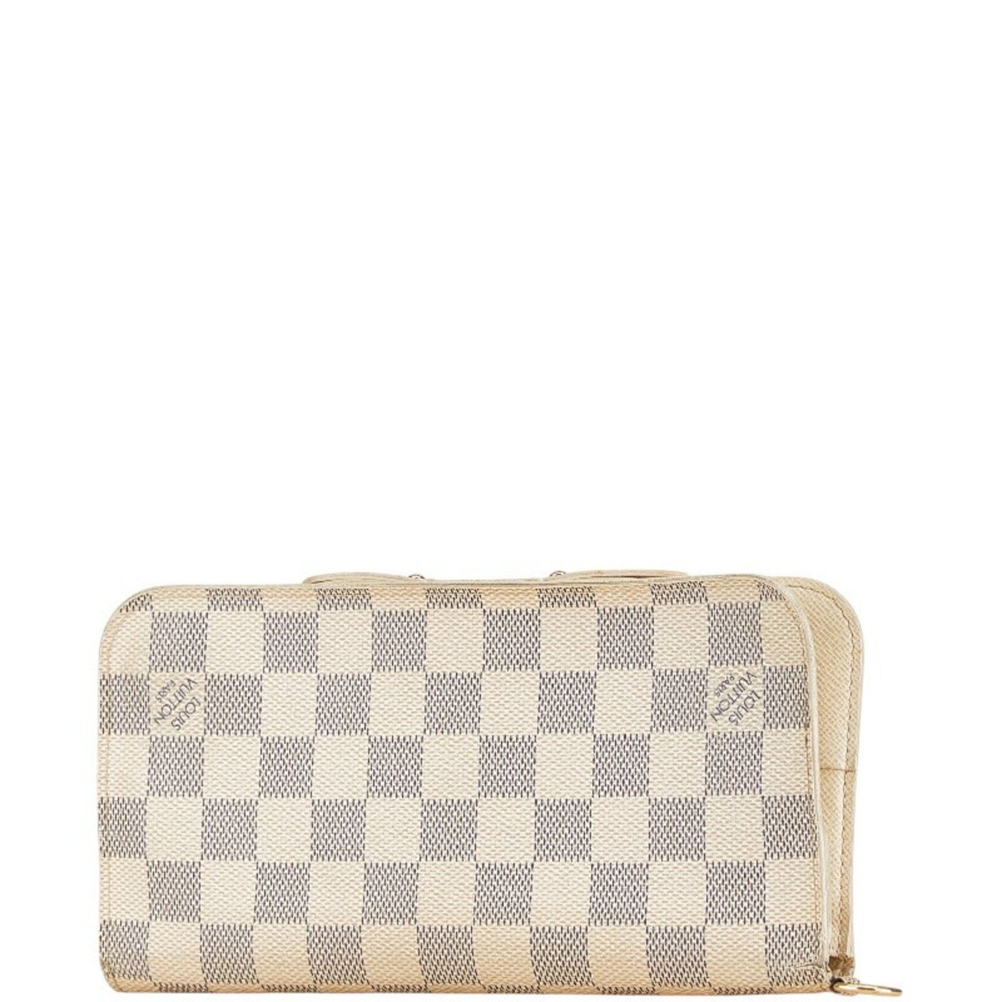 Louis Vuitton Damier Azur White Leather Long Wallet