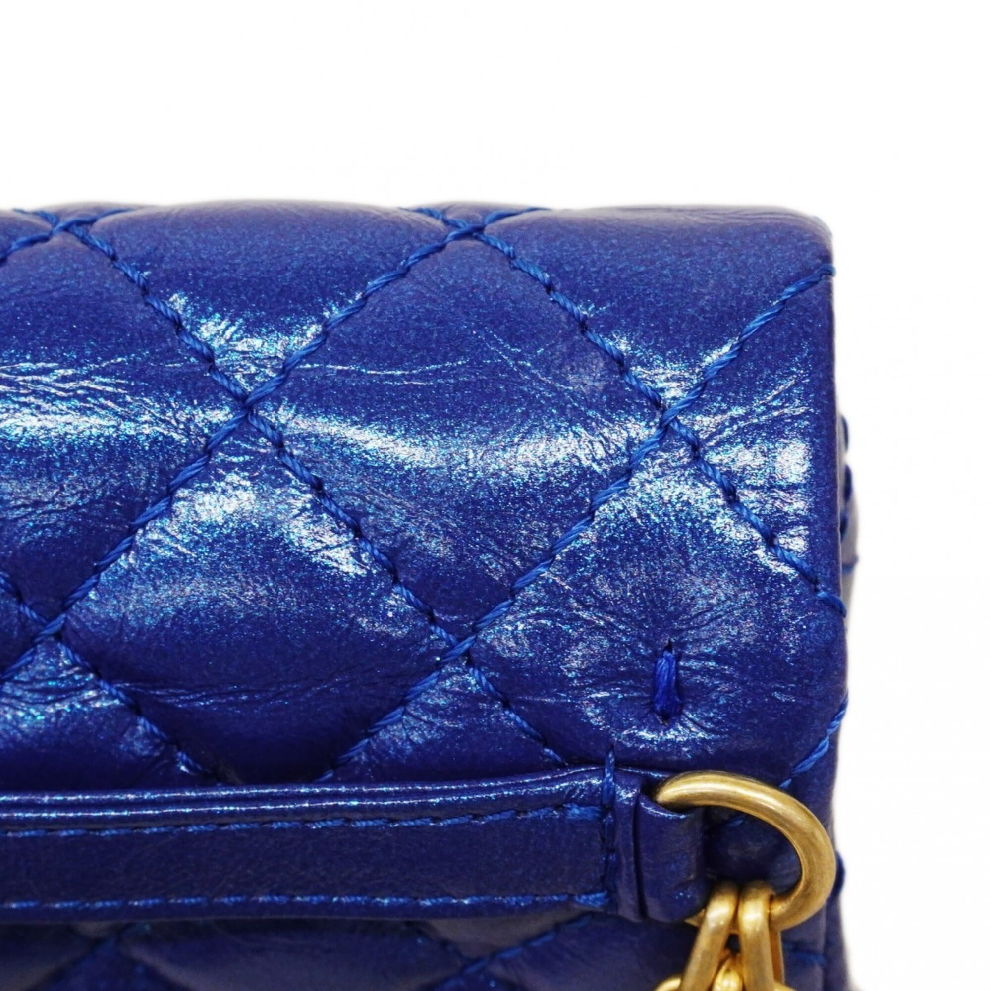 Chanel Blue Leather Shoulder Bag