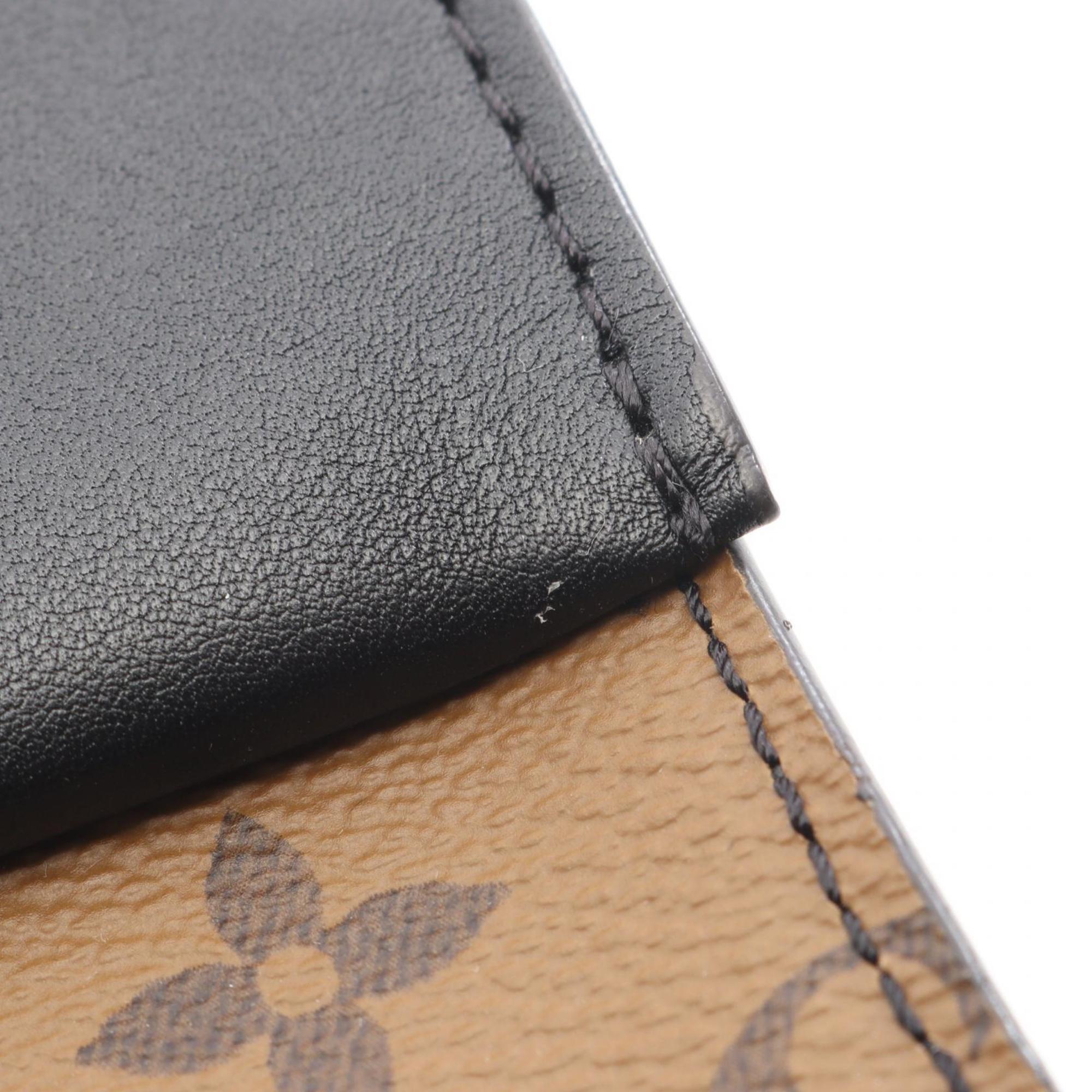 Louis Vuitton Black Brown Coated Canvas Pvc Leather Pochette Shoulder Bag