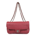 Chanel Matelasse Red Color Leather Shoulder Bag