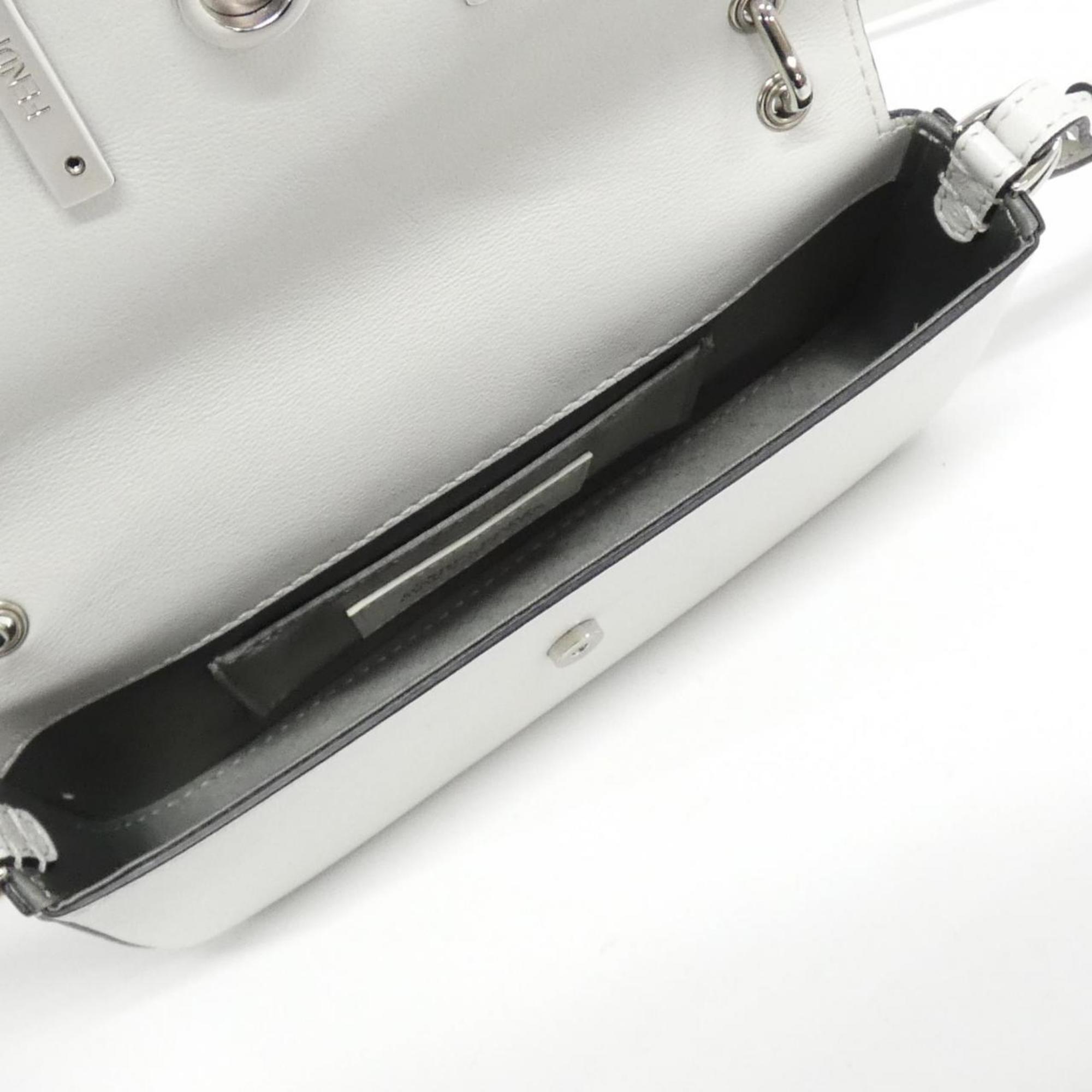 Fendi Silver Leather Handbag Shoulder Bag