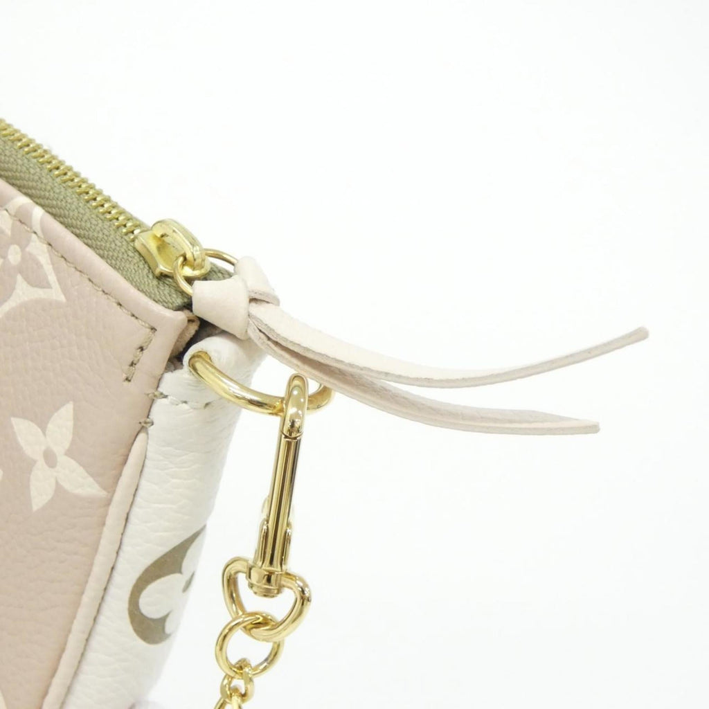 Louis Vuitton Beige Khaki Leather Pochette Pouch