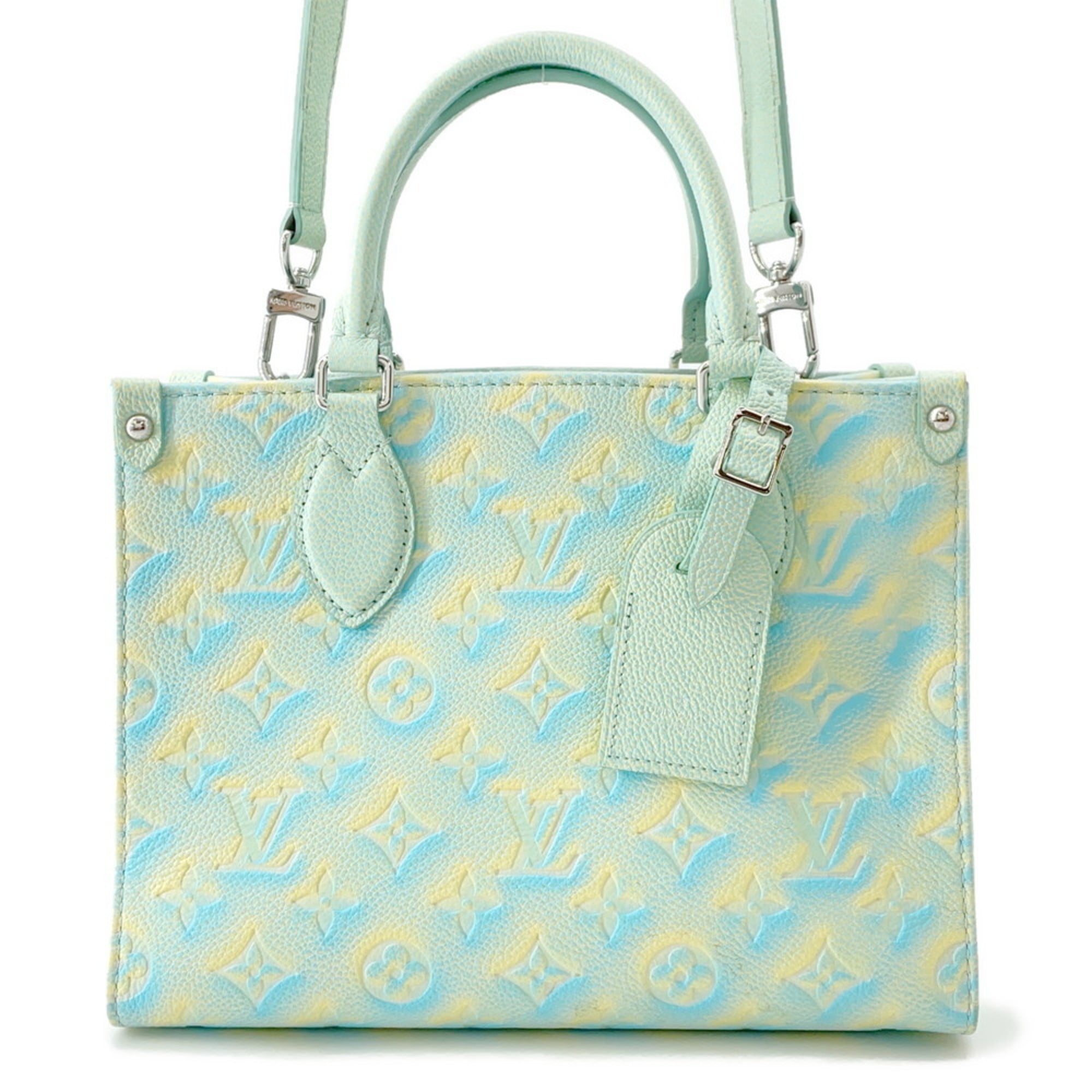 Louis Vuitton Blue Monogram Yellow Monogram Empreinte Handbag Shoulder Bag