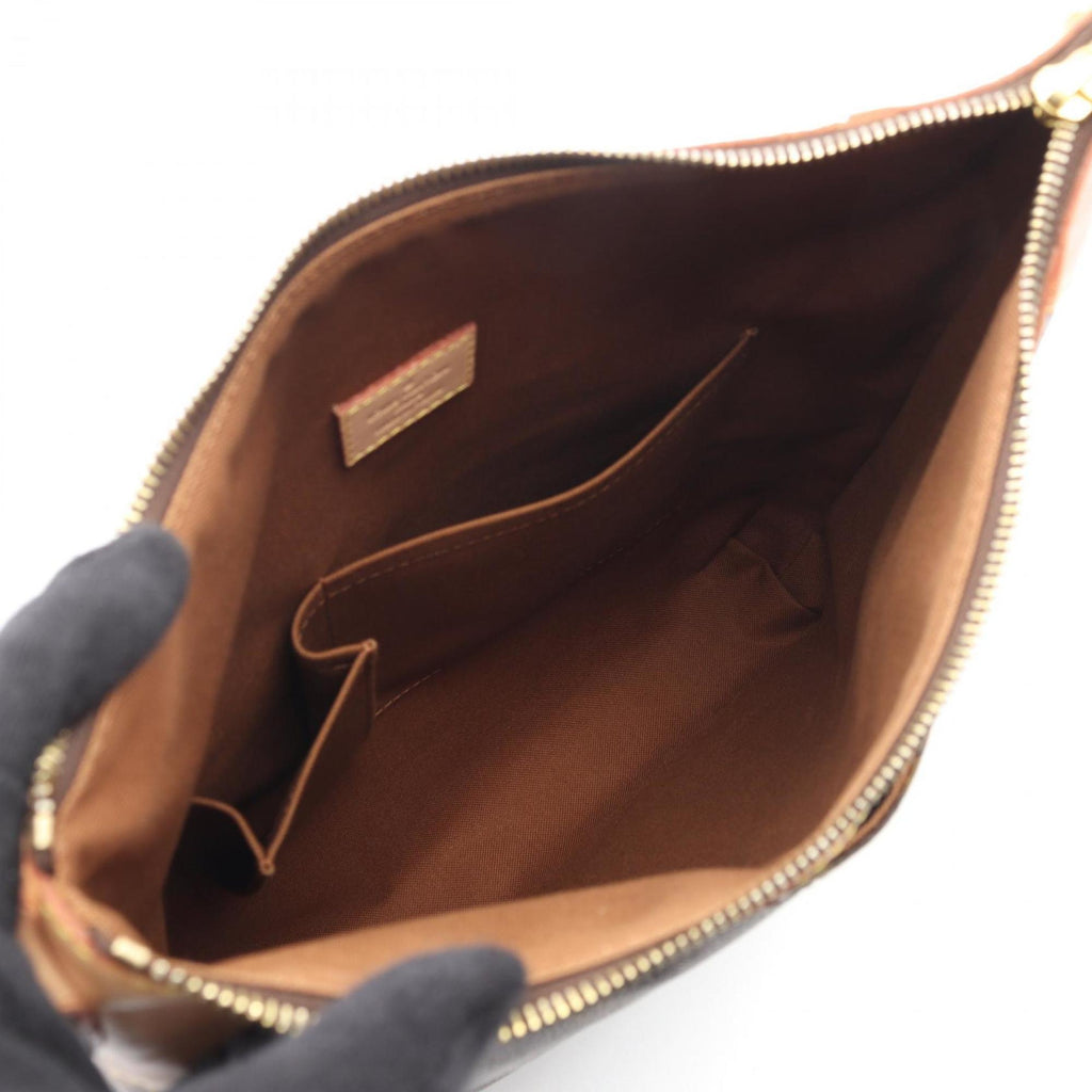 Louis Vuitton Brown Coated Canvas Leather Handbag Shoulder Bag