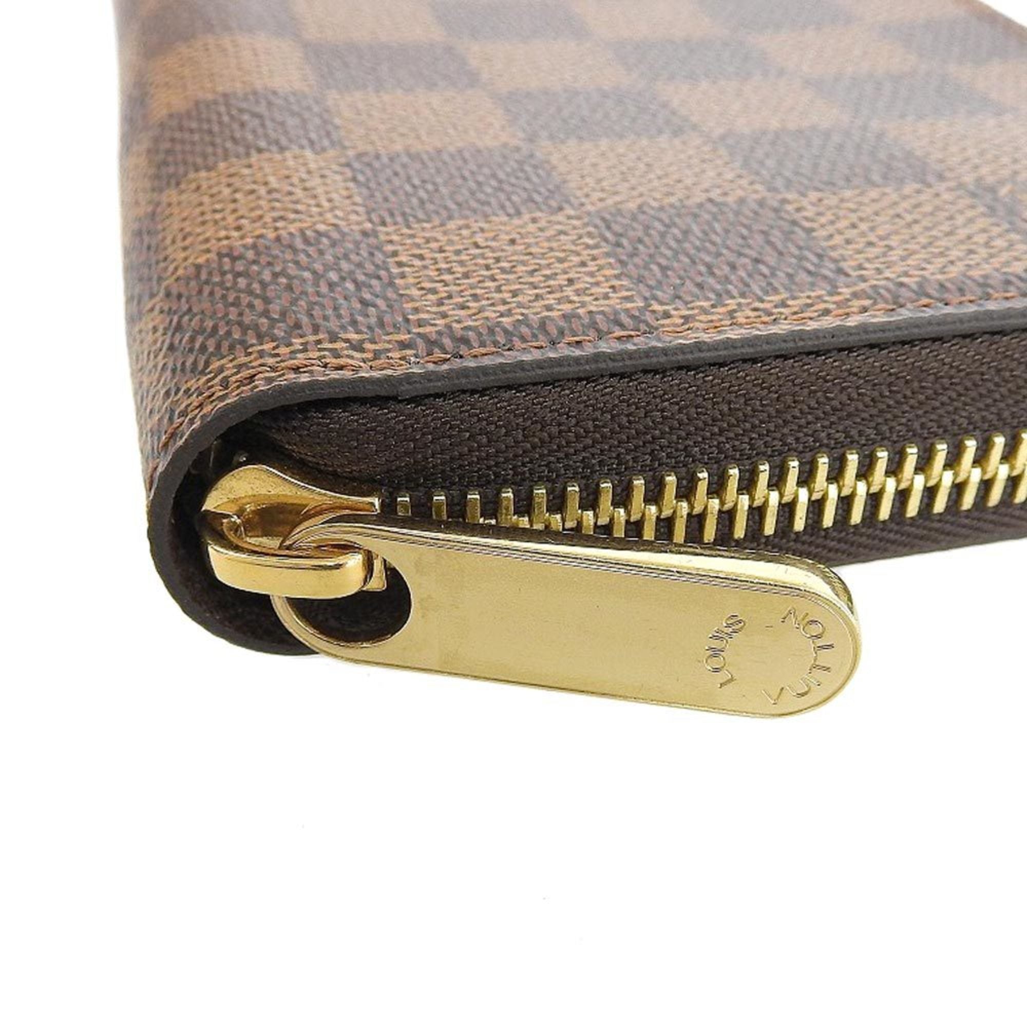 Louis Vuitton Damier Ebene Zippy Wallet Round Zipper Long N41661