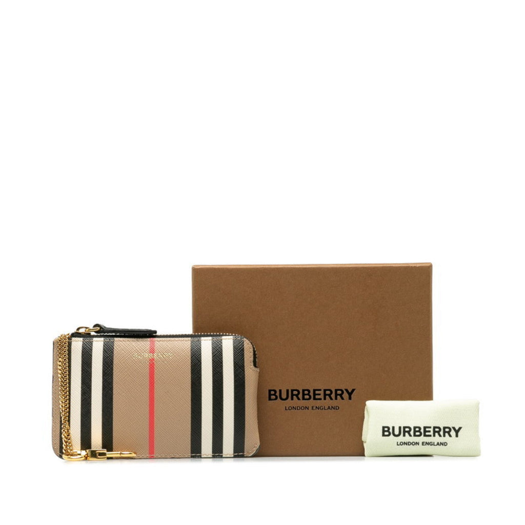 Burberry Beige Multi-Color Pvc Leather Coin Purse/Coin Case