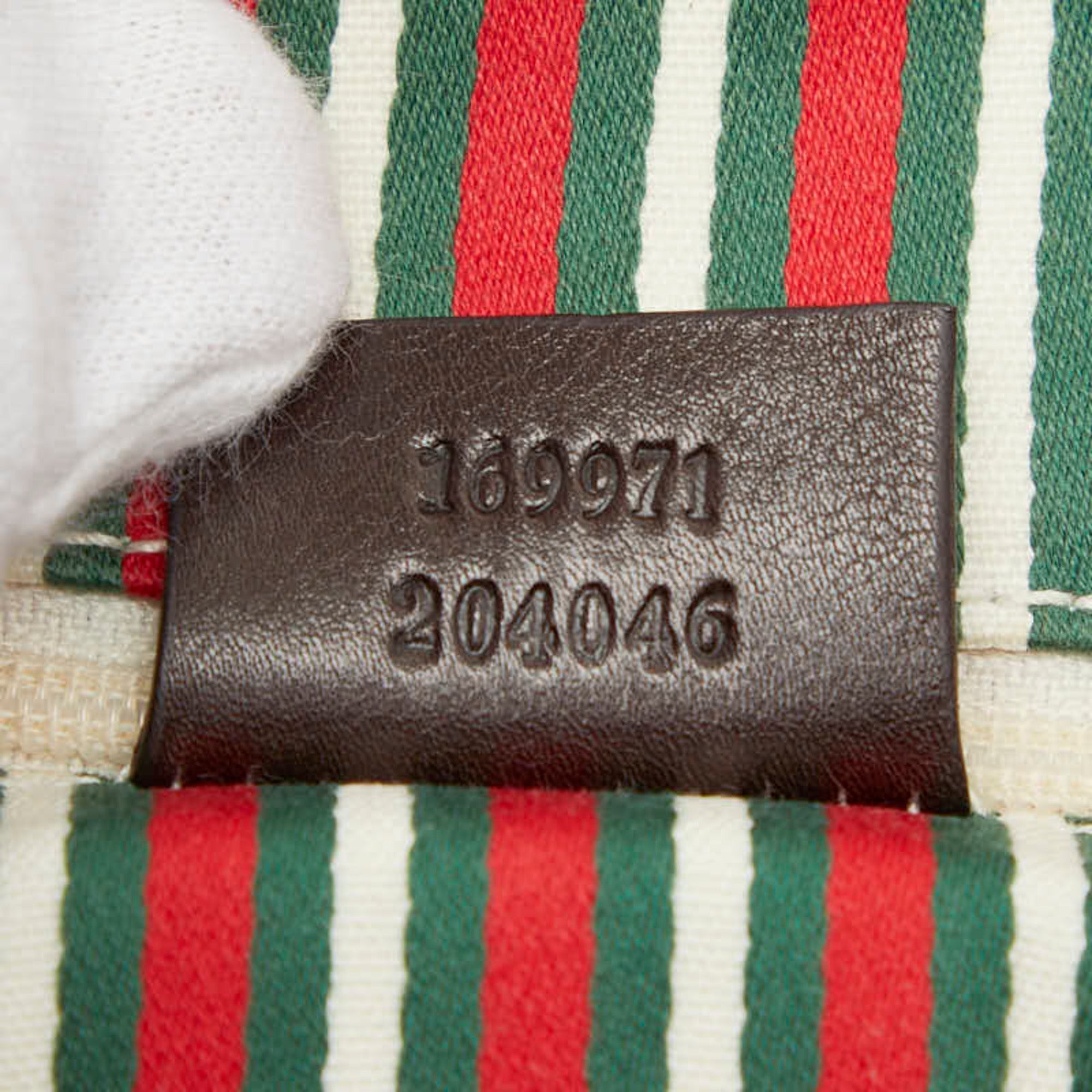 Gucci Beige Brown Gg Canvas Leather Handbag (Pre-Owned)
