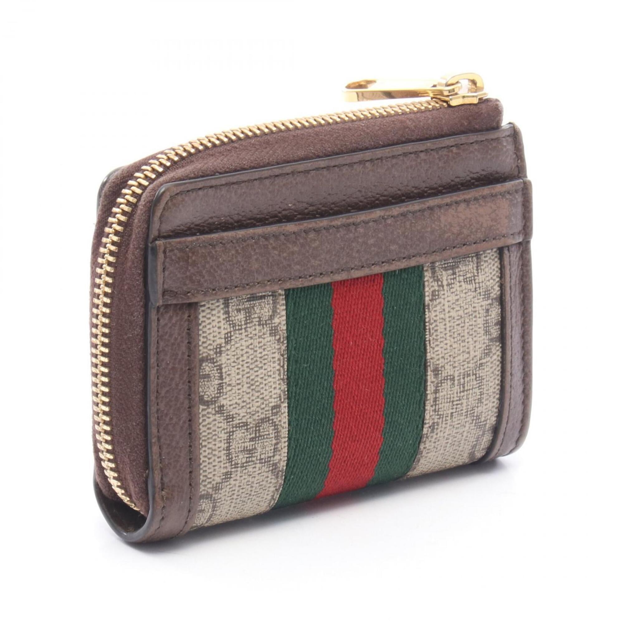 Gucci Beige Brown Multi-Color Leather Pvc Coin Purse/Coin Case (Pre-Owned)
