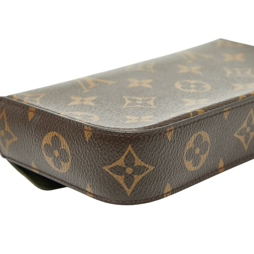 Louis Vuitton Brown Pvc Leather Pochette Pouch Shoulder Bag