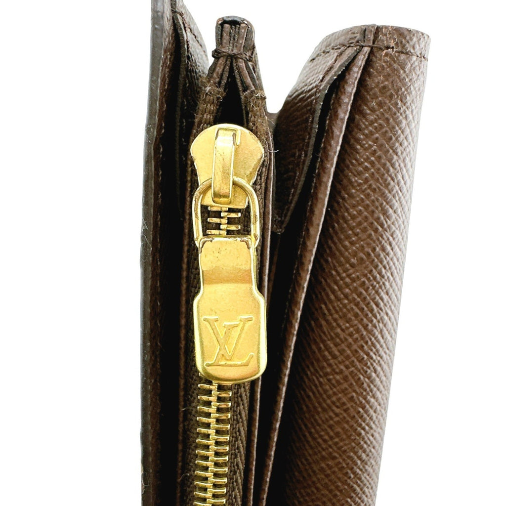 Louis Vuitton Brown Ebene Damier Canvas Long Wallet (Tri-Fold)