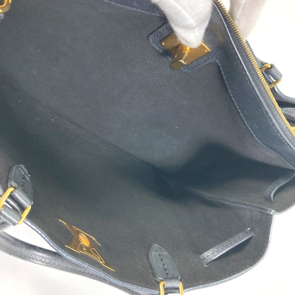Louis Vuitton Black Leather Tote Bag