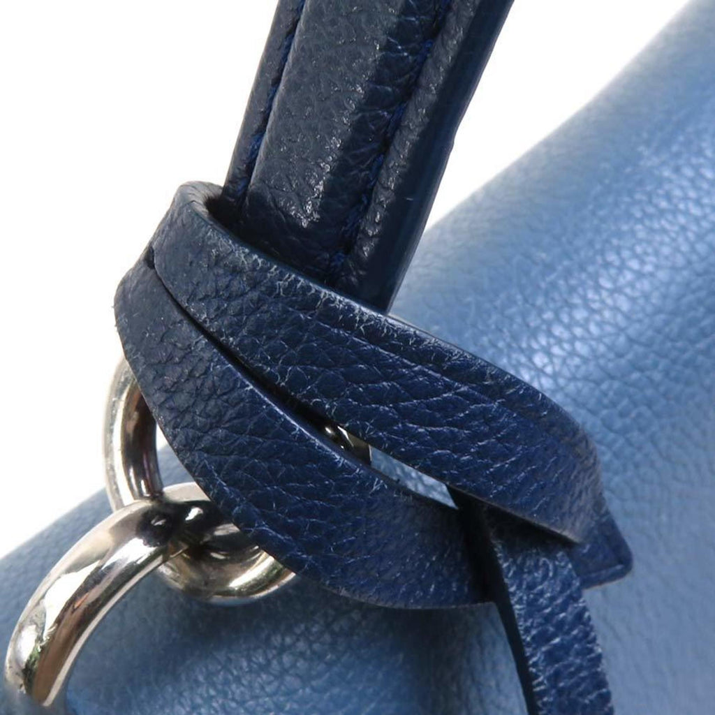 Louis Vuitton Blue Ivory Leather Handbag Shoulder Bag