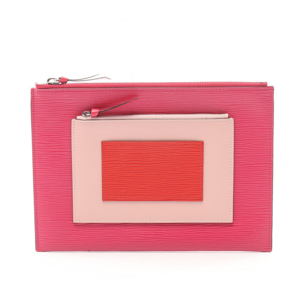 Louis Vuitton Pink Red Color Epi Leather Pochette Pouch