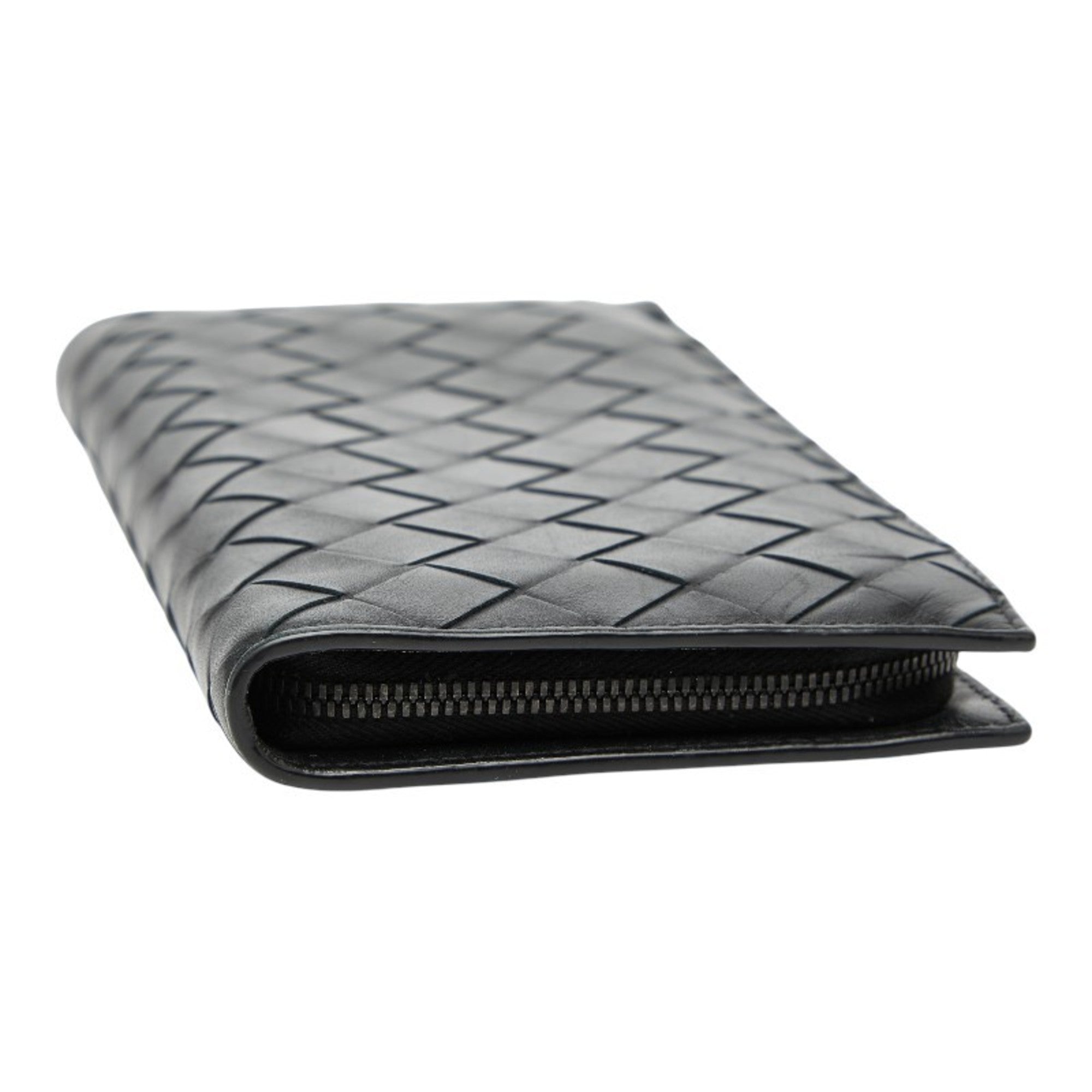 Bottega Veneta Black Leather Long Wallet (Bi-Fold)