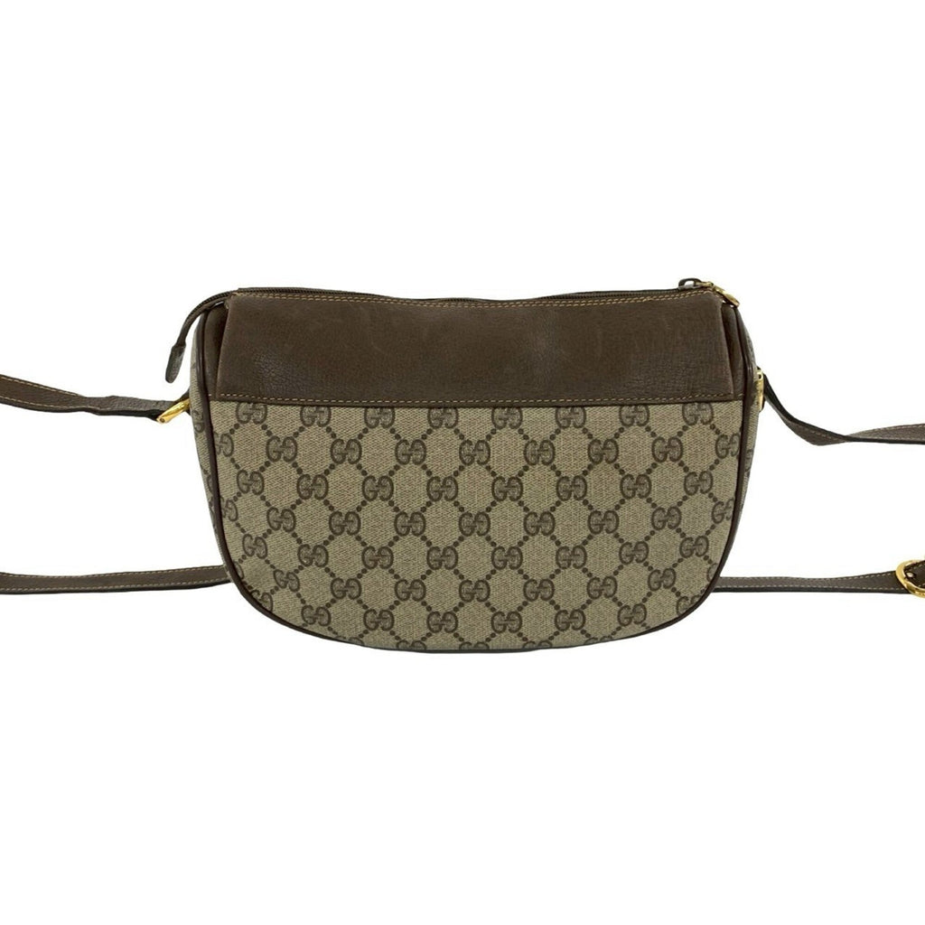 Gucci Brown Green Red Color Leather Pvc Shoulder Bag (Pre-Owned)