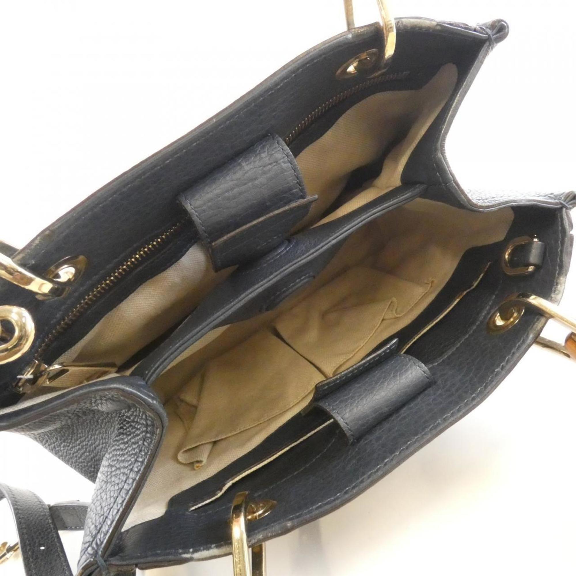 Gucci Dark Blue Leather Handbag (Pre-Owned)