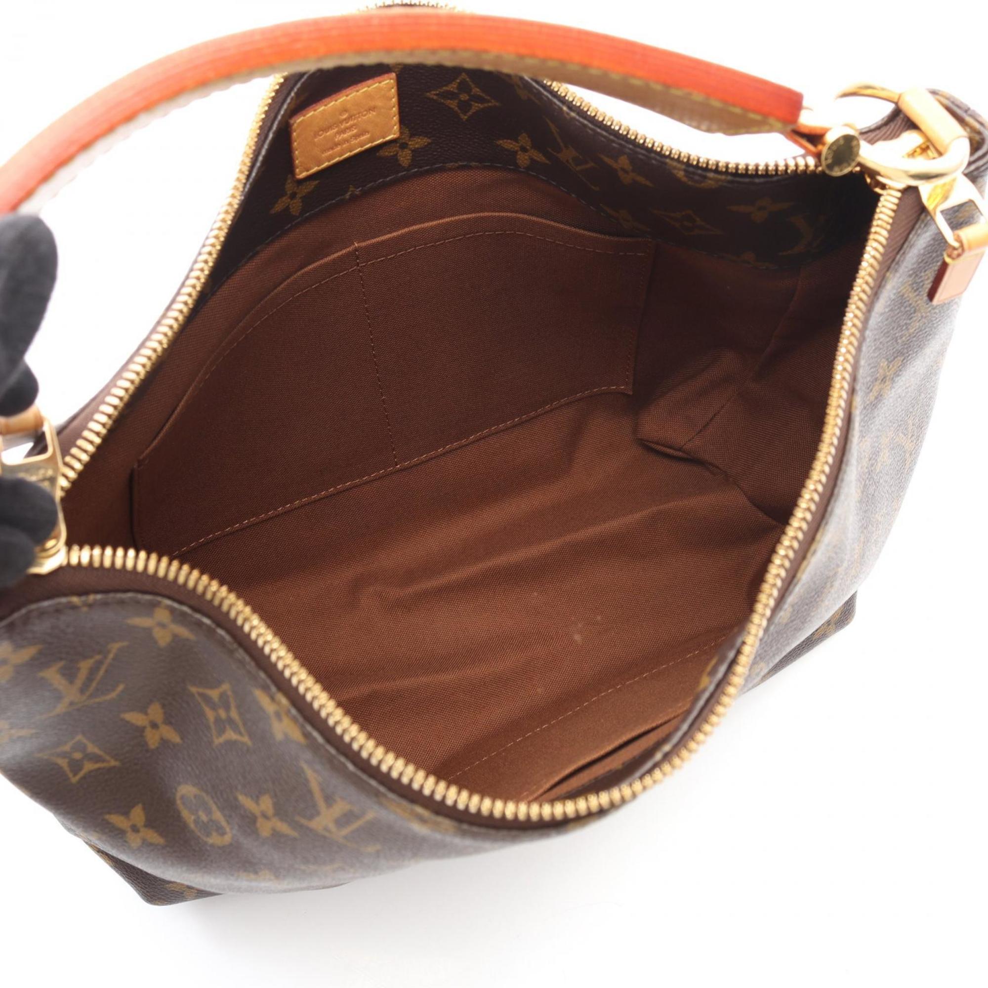 Louis Vuitton Monogram Brown Coated Canvas Leather Shoulder Bag