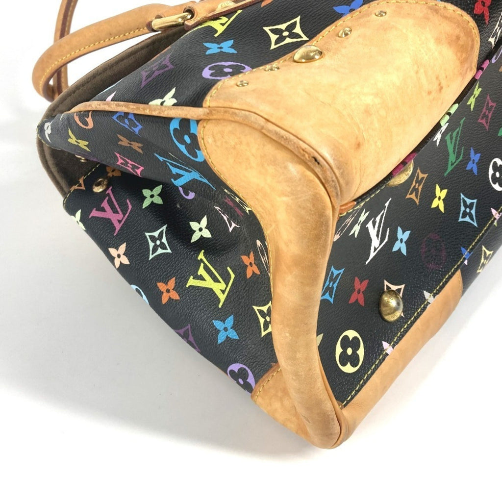 Louis Vuitton Black Multi-Color Noir Monogram Multicolore Canvas Handbag Shoulder Bag Tote Bag