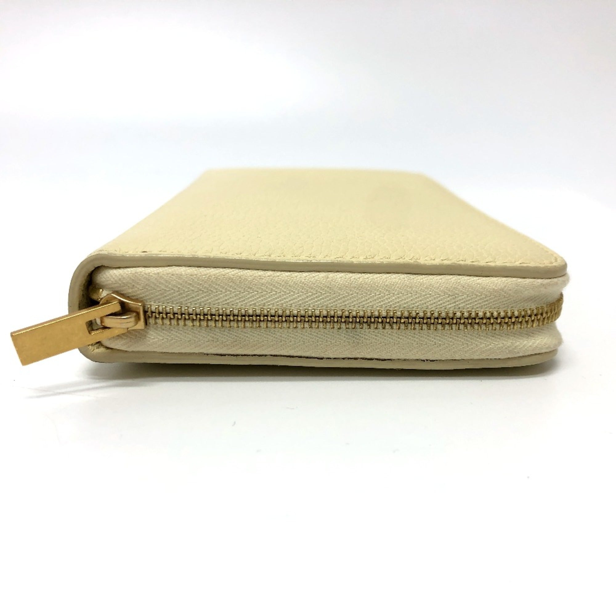 Celine Beige Leather Long Wallet (Bi-Fold)