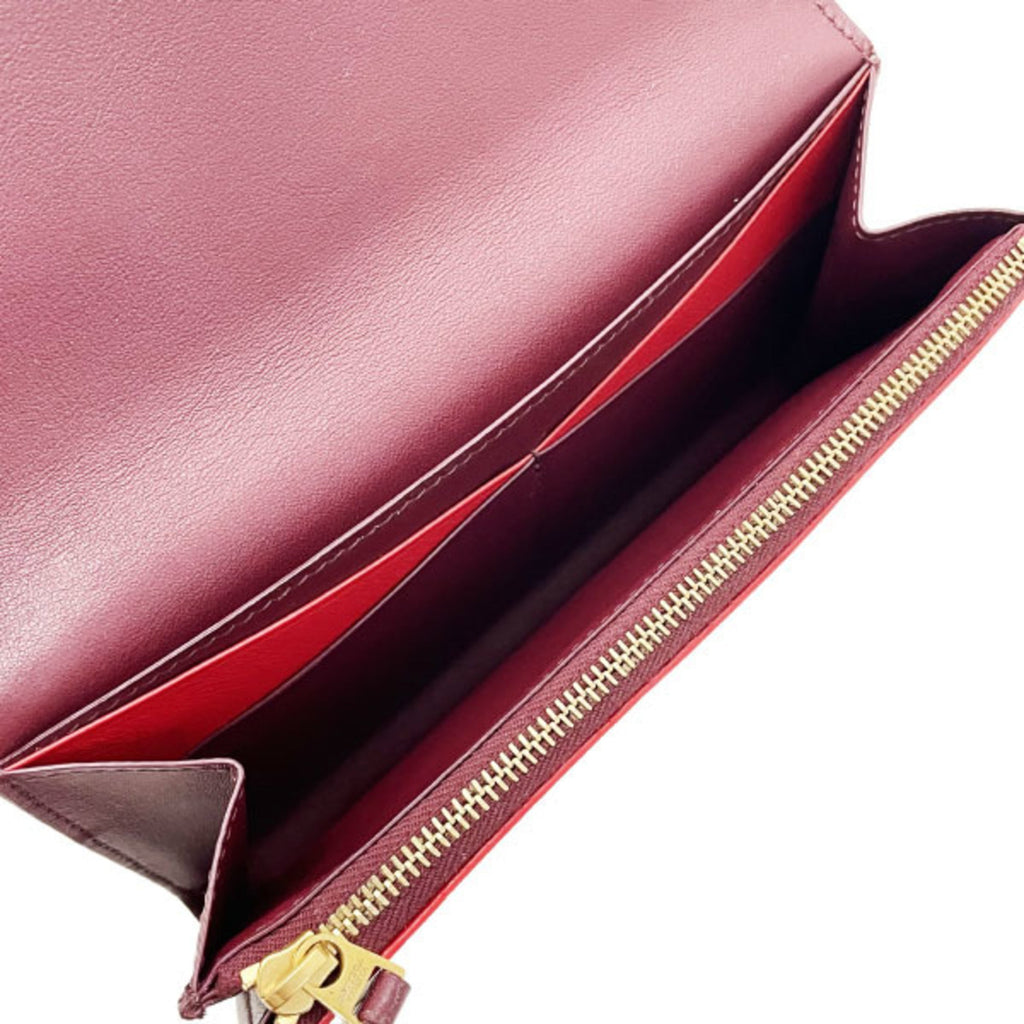 Bottega Veneta Bordeaux Red Color Leather Long Wallet (Bi-Fold)